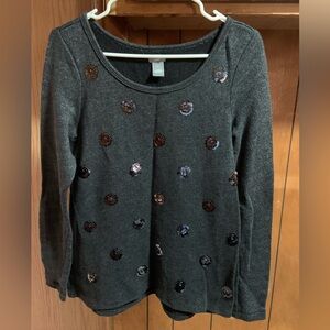 aerie Black Knit Sweater with Subtle Shine